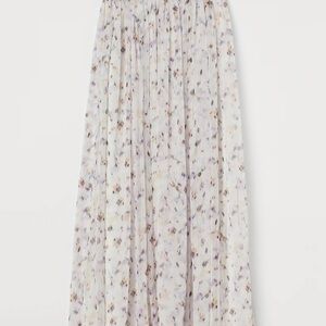 H&M purple cream patterned Maxi skirt NWT
